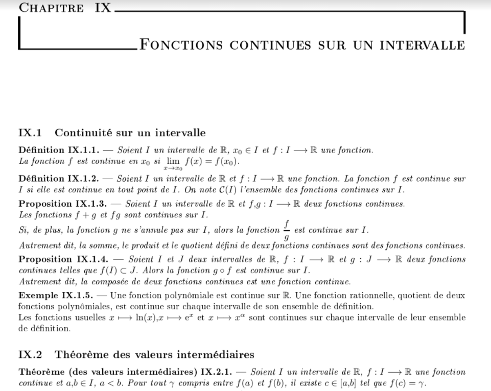 Cours maths simplifié  : CONTINUITE sur un intervalle